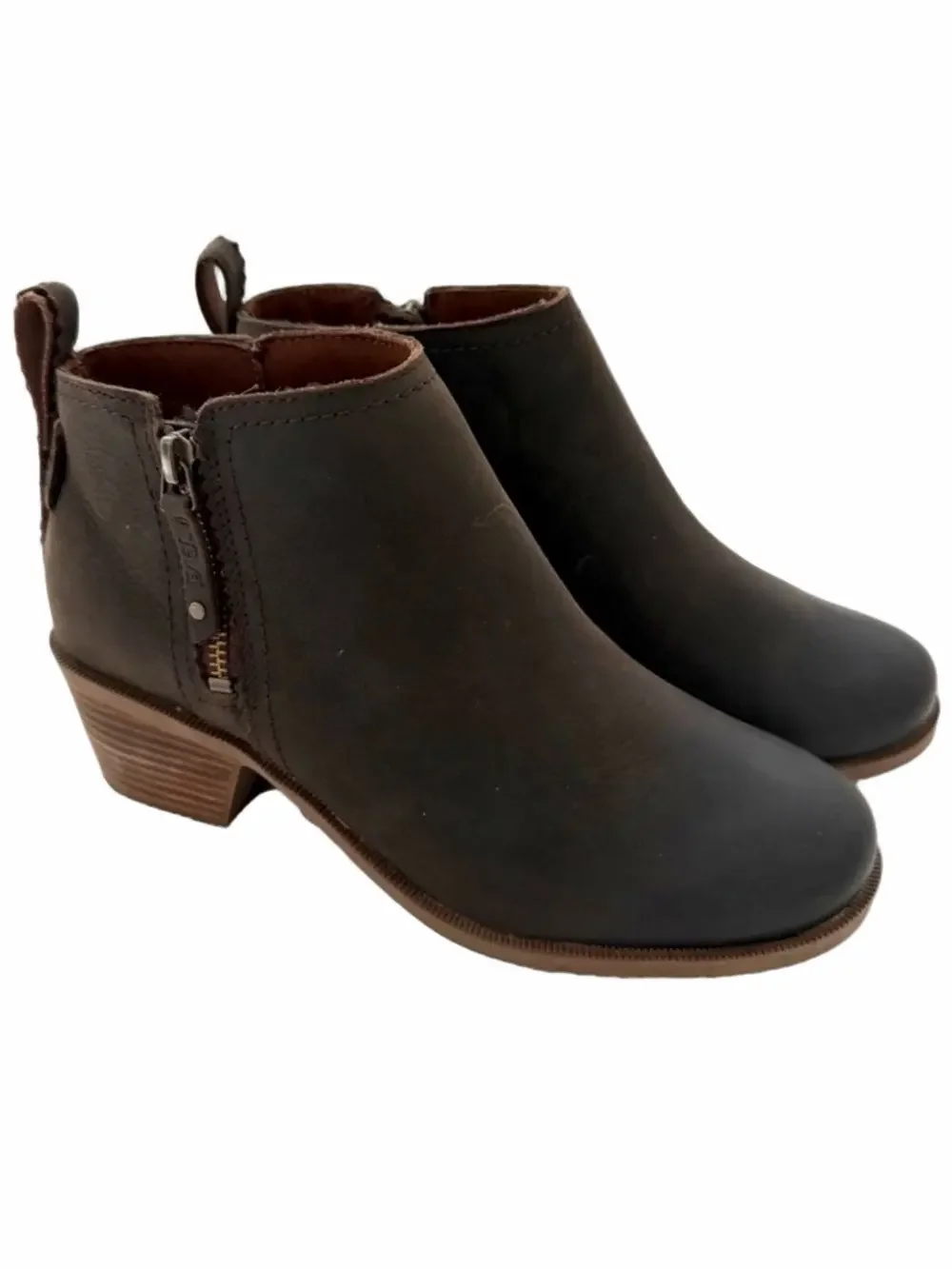 Teva Anaya Waterproof Dark Brown Leather Size 7.5 Ankle Booties NEW